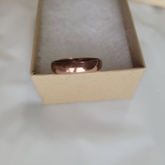 Copper Ring Smooth Wedding Band Size 5 3/4 - Picture 7 of 8